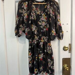 Express Black Floral Mini Dress